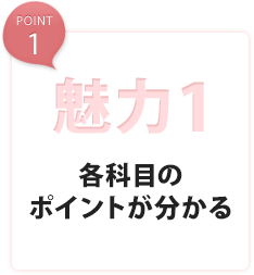 魅力1 各科目のポイントが分かる